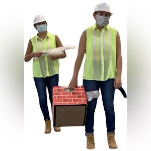 NWOT Curtain Call 3 piece Halloween Dance Construction Worker Costume Size L